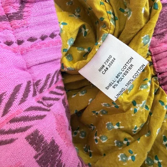 Ivy Jane Pink Embroidered Balloon Sleeve Button Front Cropped Top Womens ML - Picture 6 of 7